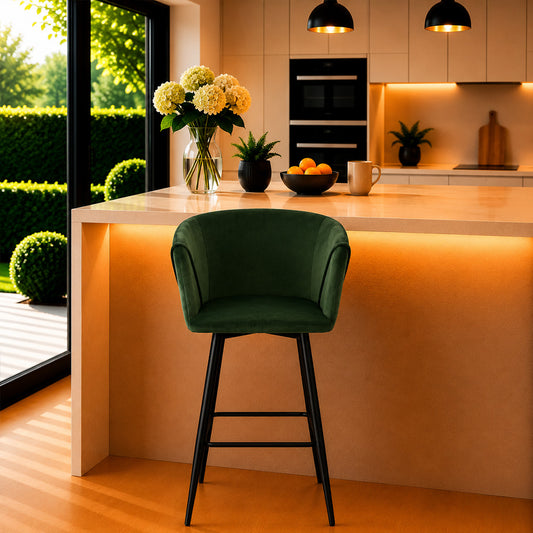 Green Velvet Bar Stool