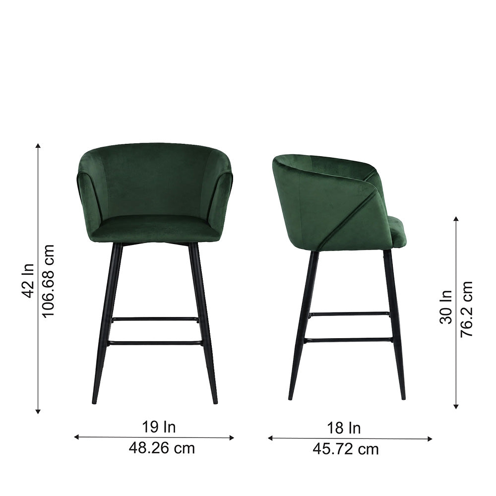 Green Velvet Bar Stool