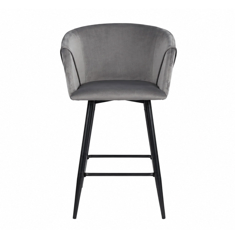 Grey Velvet Bar Stool