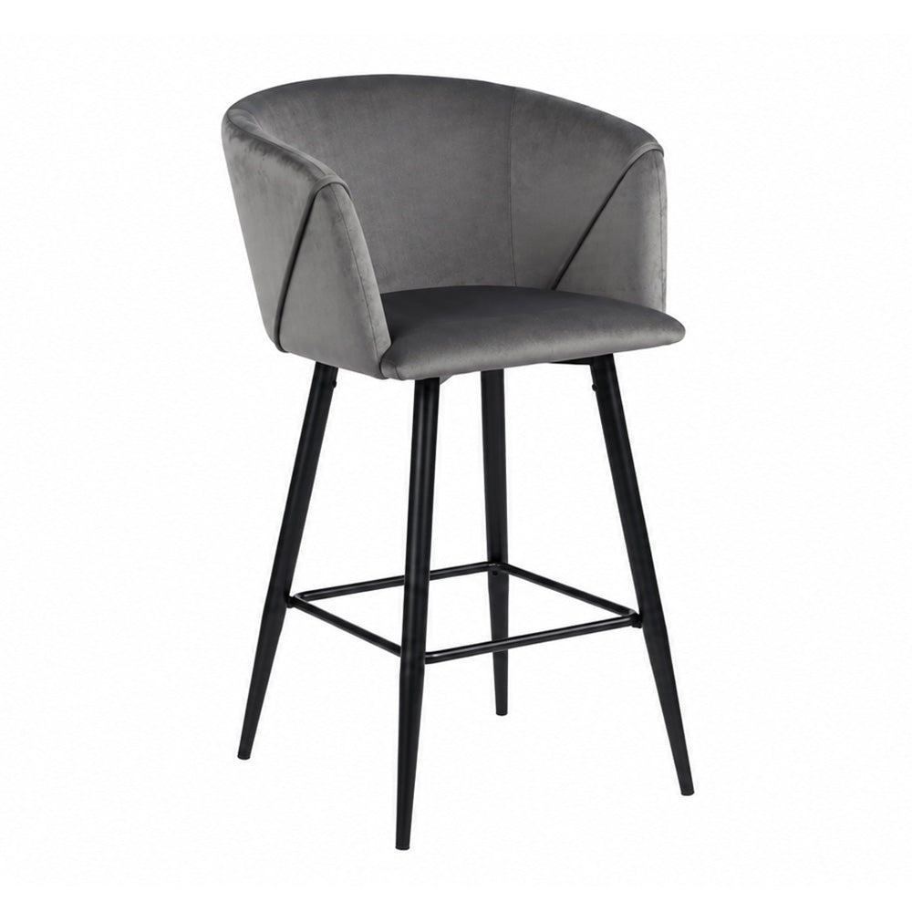 Grey Velvet Bar Stool