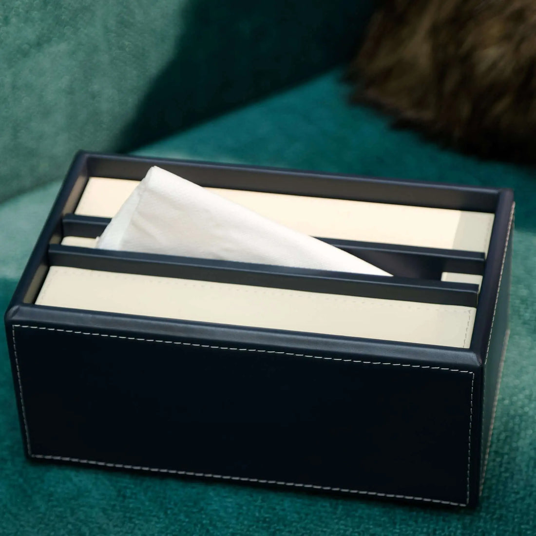 Klara Tissue In Airforce Blue and Ivory - Sepia Homes