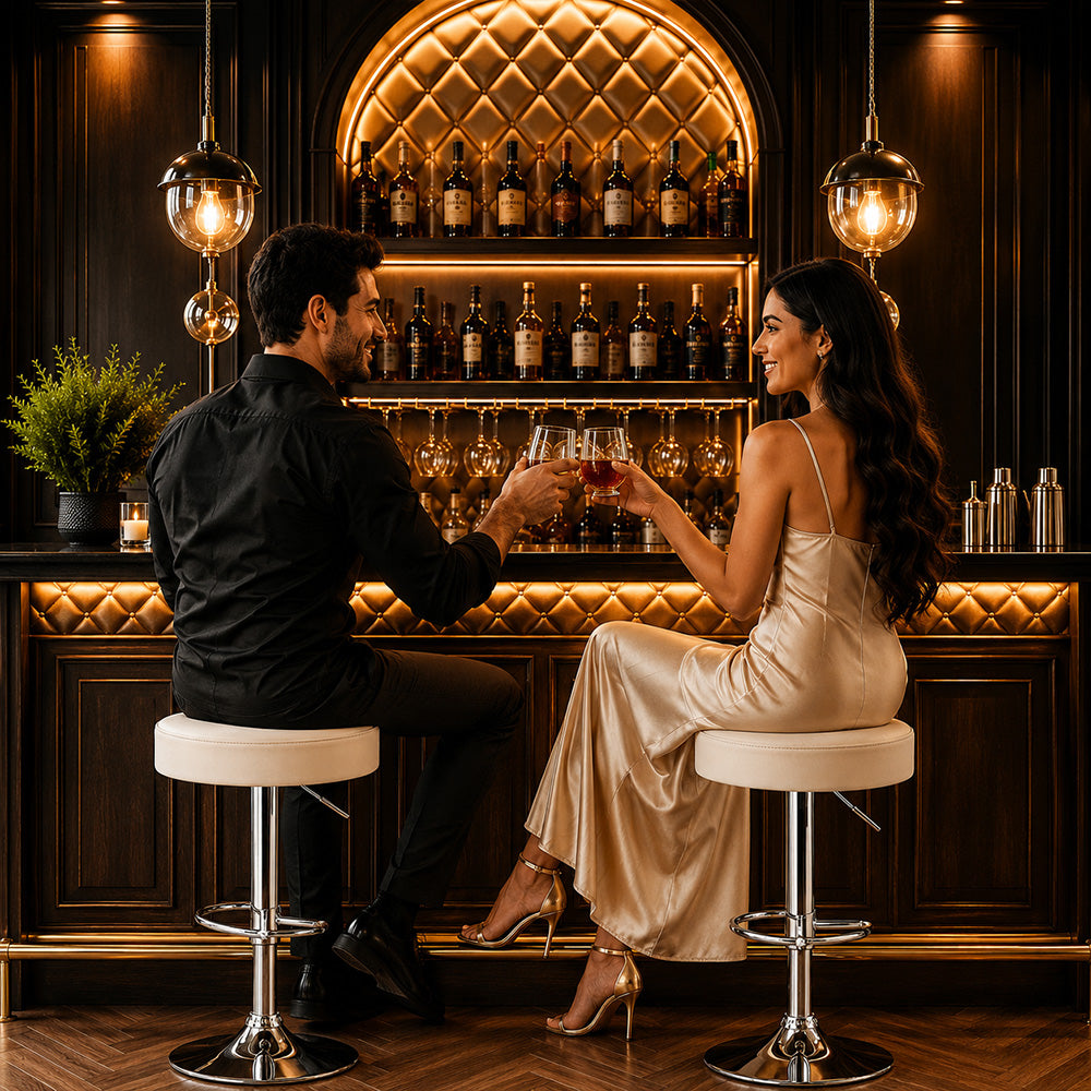 Linon Beige Adjustable Bar Stool