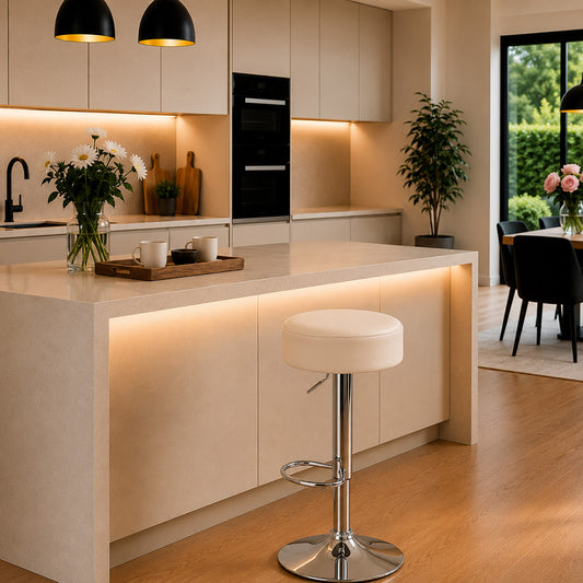 Linon Beige Adjustable Bar Stool