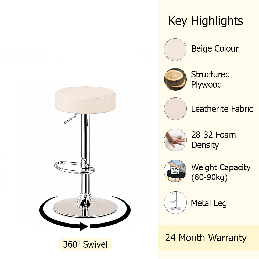 Linon Beige Adjustable Bar Stool