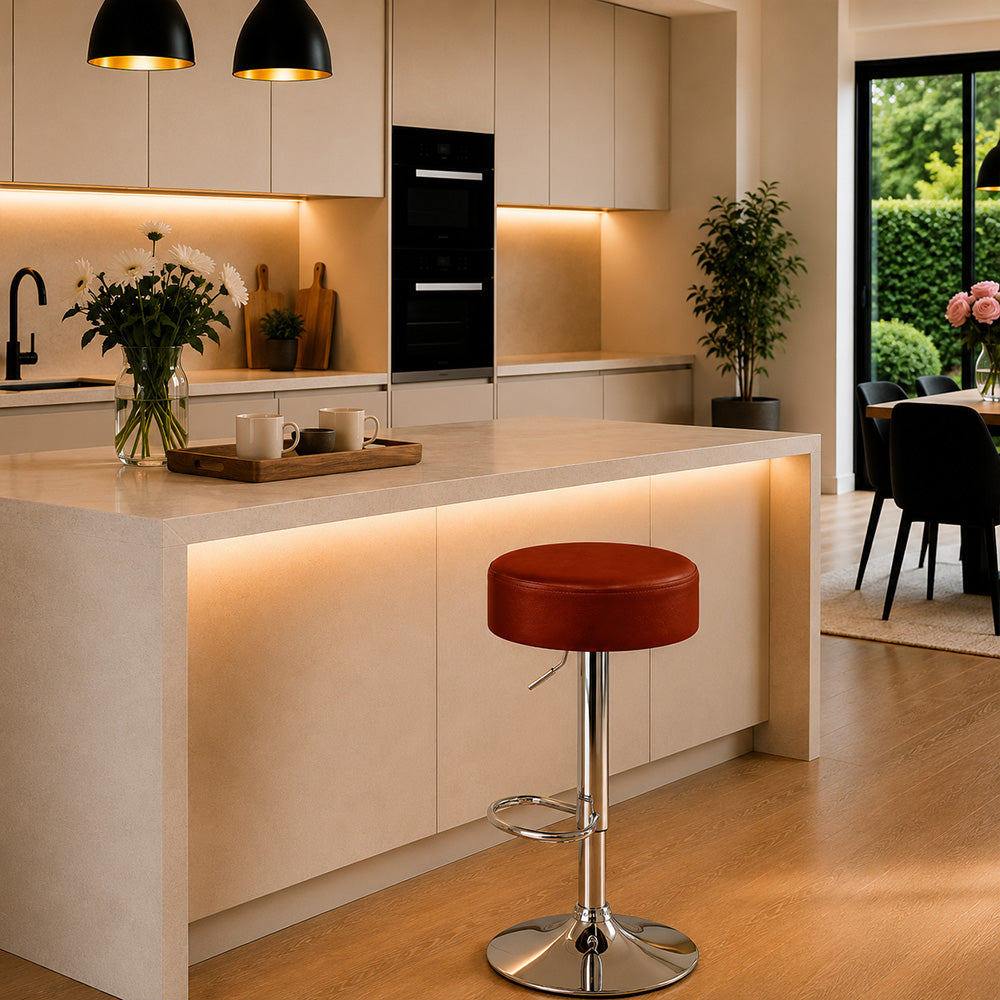 Linon Brown Adjustable Bar Stool