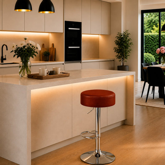 Linon Brown Adjustable Bar Stool
