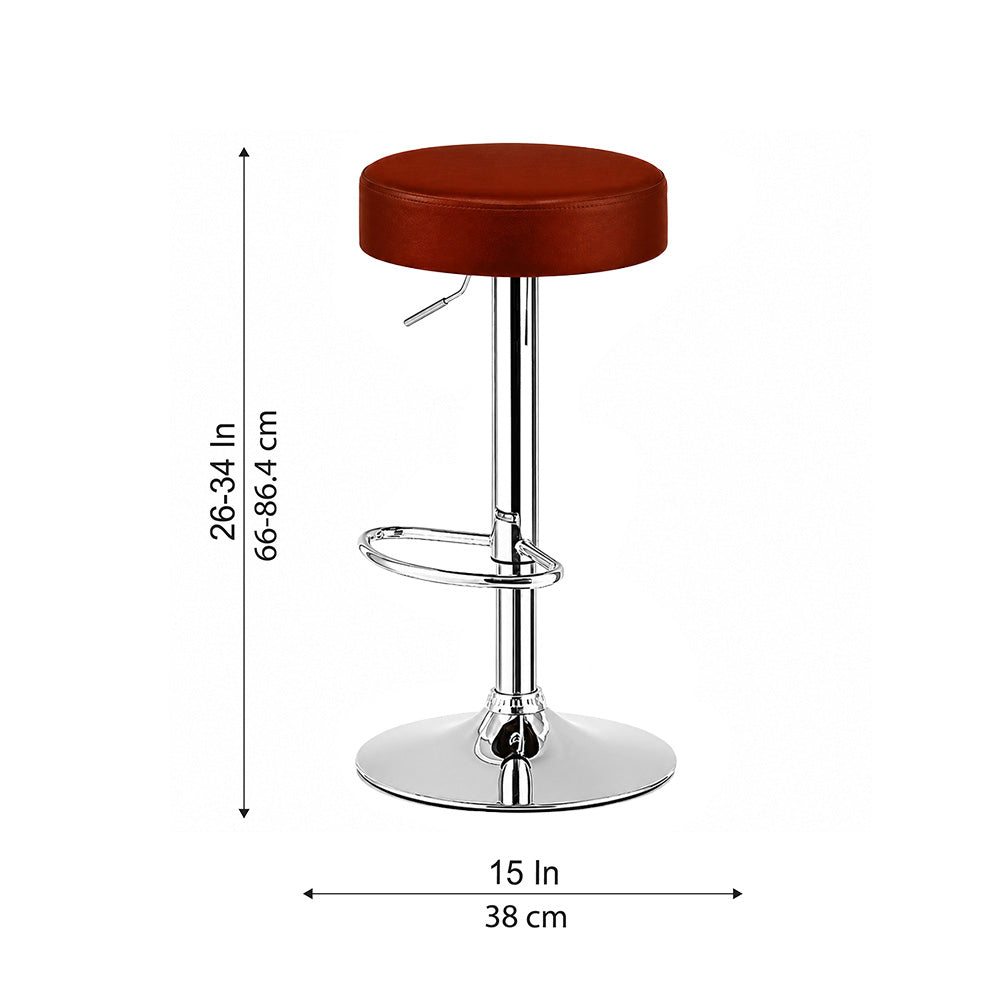 Linon Brown Adjustable Bar Stool