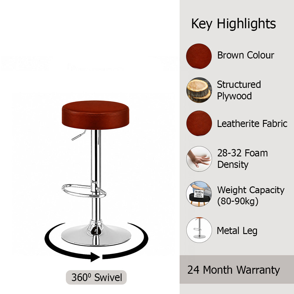 Linon Brown Adjustable Bar Stool