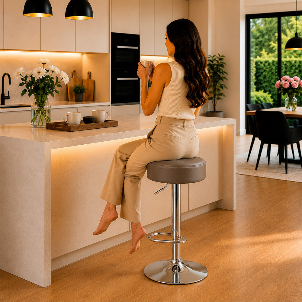 Linon Grey Adjustable Bar Stool