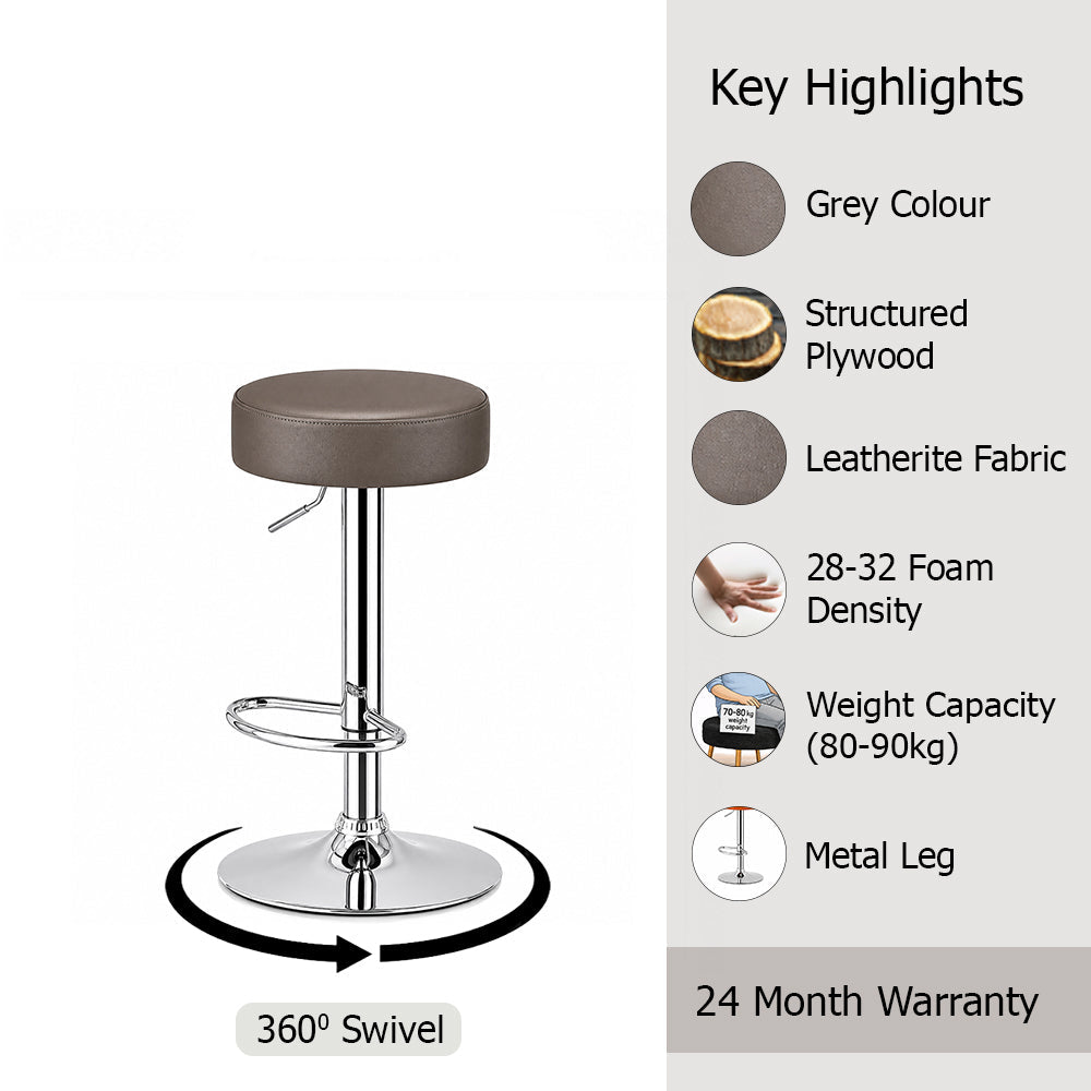 Linon Grey Adjustable Bar Stool