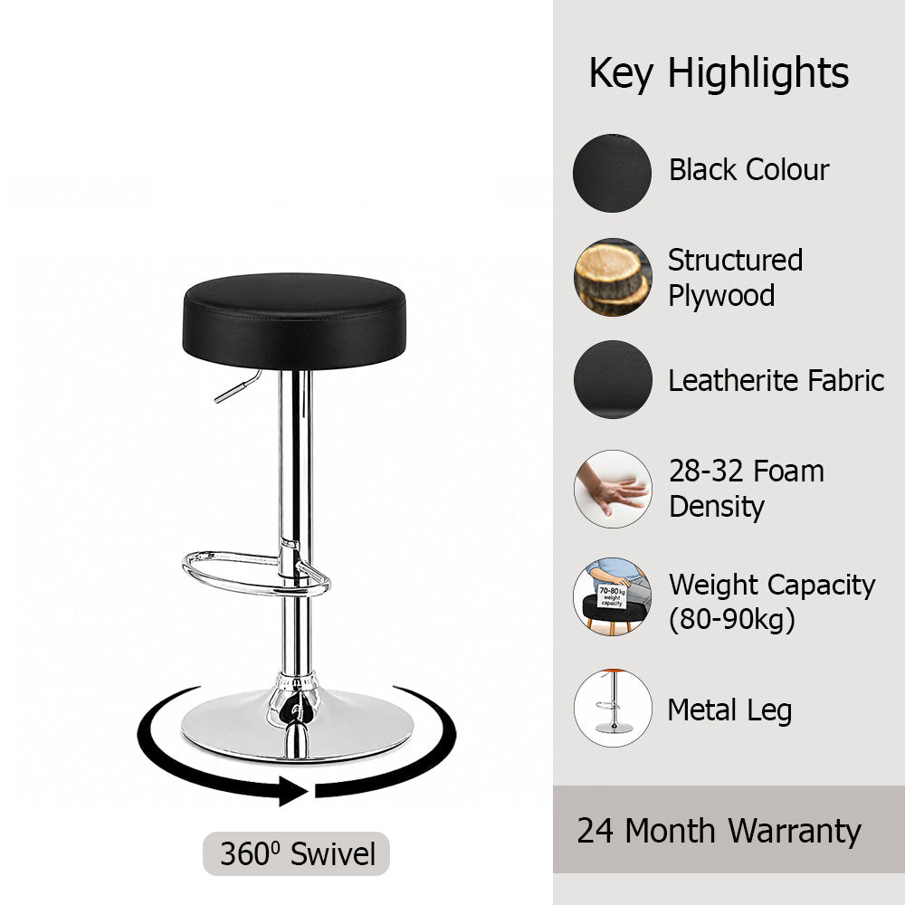 Linon Ivory White Adjustable Bar Stool