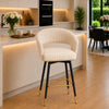 Mixoy Emerald Beige Velvet Bar Stool
