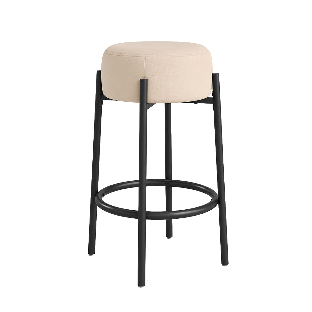 Modern Beige Upholstered Bar Stool