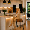 Modern Brown Upholstered Bar Stool