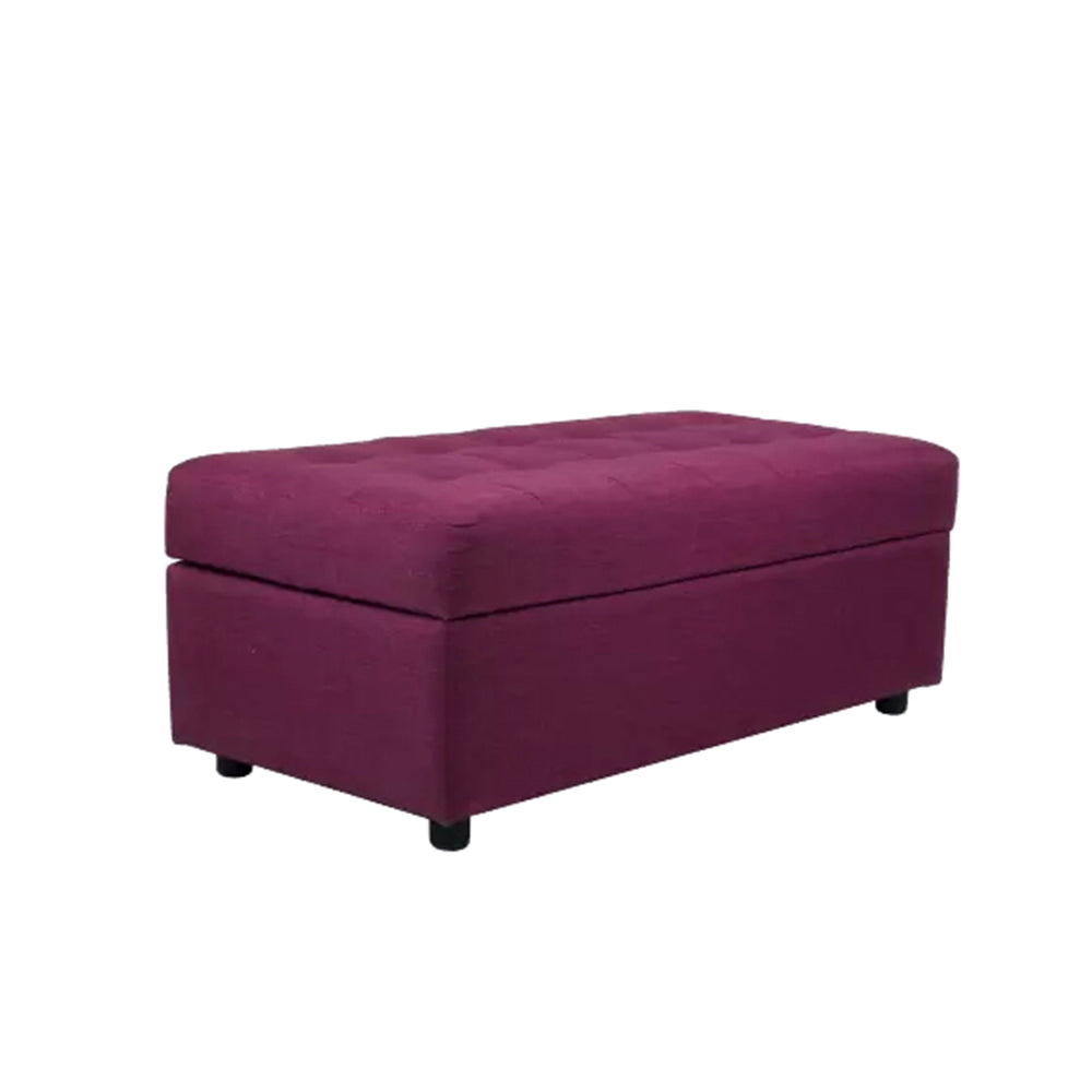 Modern Tufted Rectange Storage Ottoman Bench Purple