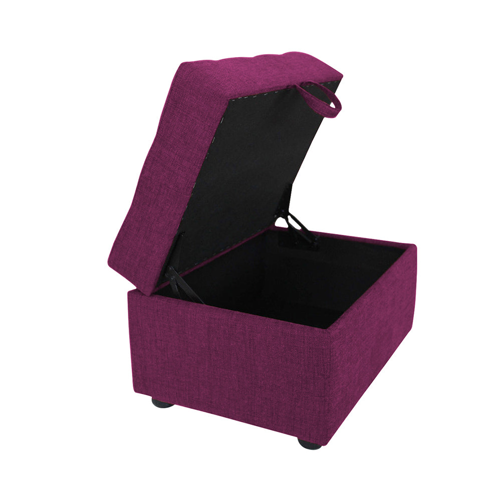Modern Tufted Rectange Storage Ottoman Bench Purple