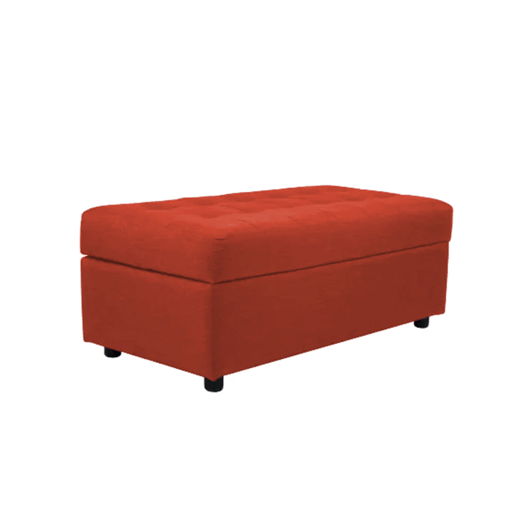 Modern Tufted Rectange Storage Ottoman Bench Red