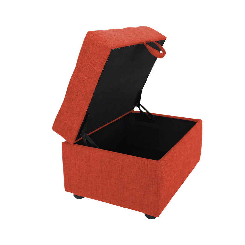 Modern Tufted Rectange Storage Ottoman Bench Red