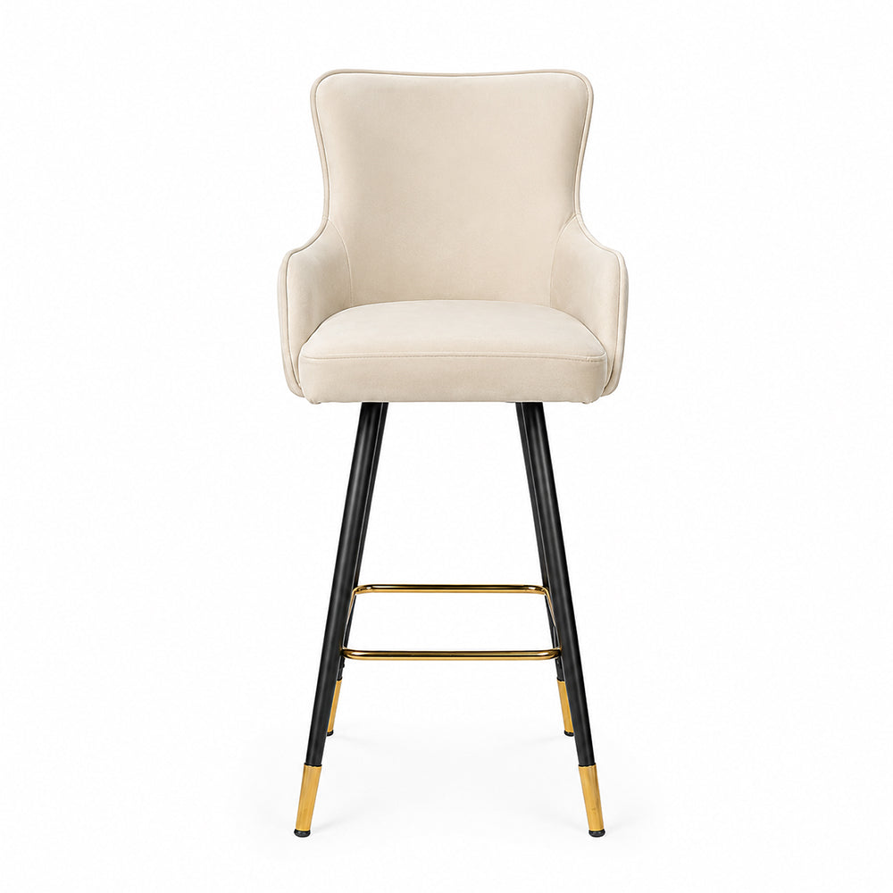 Nolen Beige Upholstered Bar Stool
