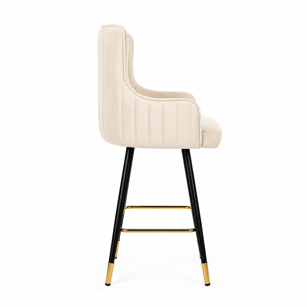 Nolen Beige Upholstered Bar Stool