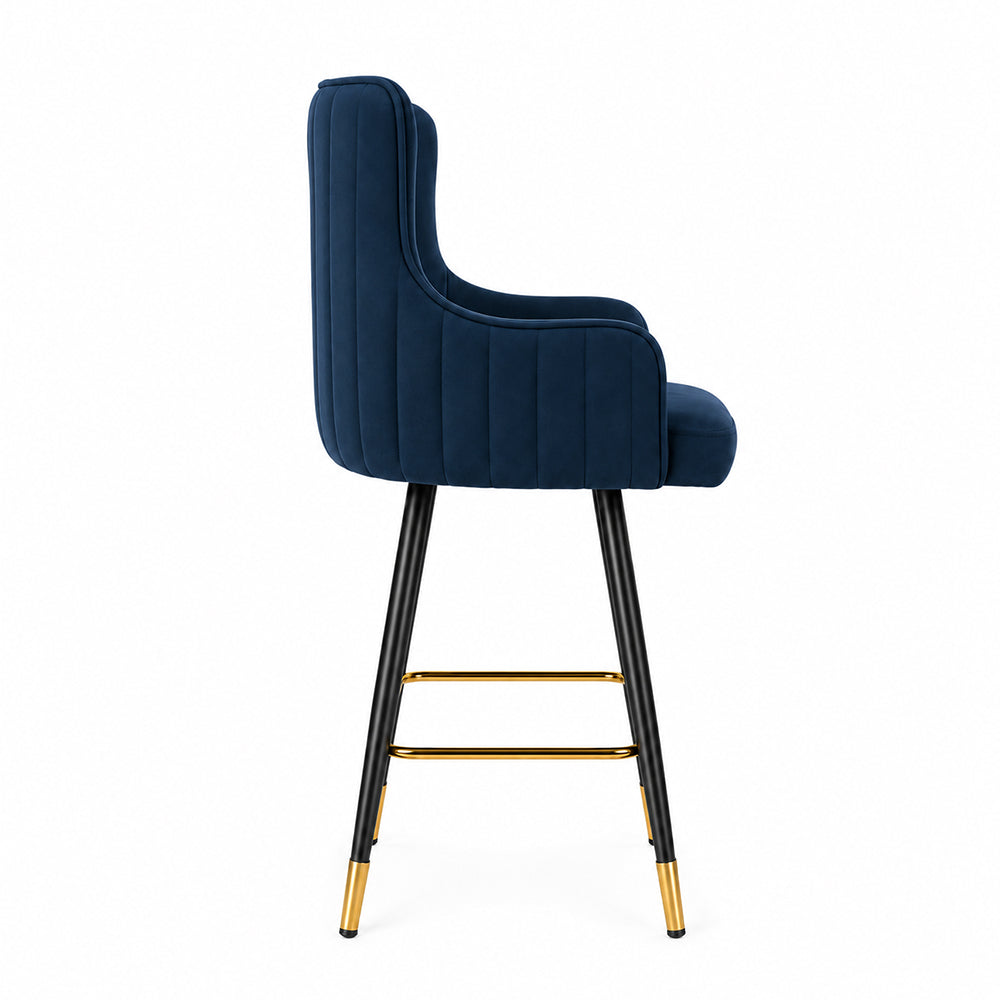 Nolen Blue Upholstered Bar Stool