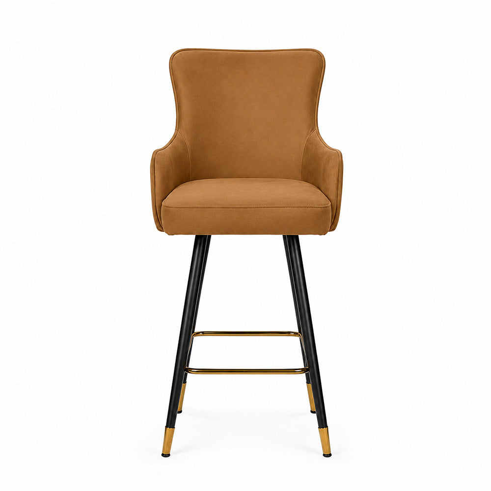 Nolen Brown Upholstered Bar Stool