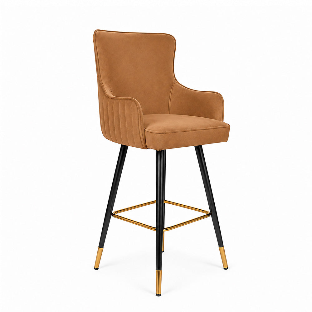 Nolen Brown Upholstered Bar Stool