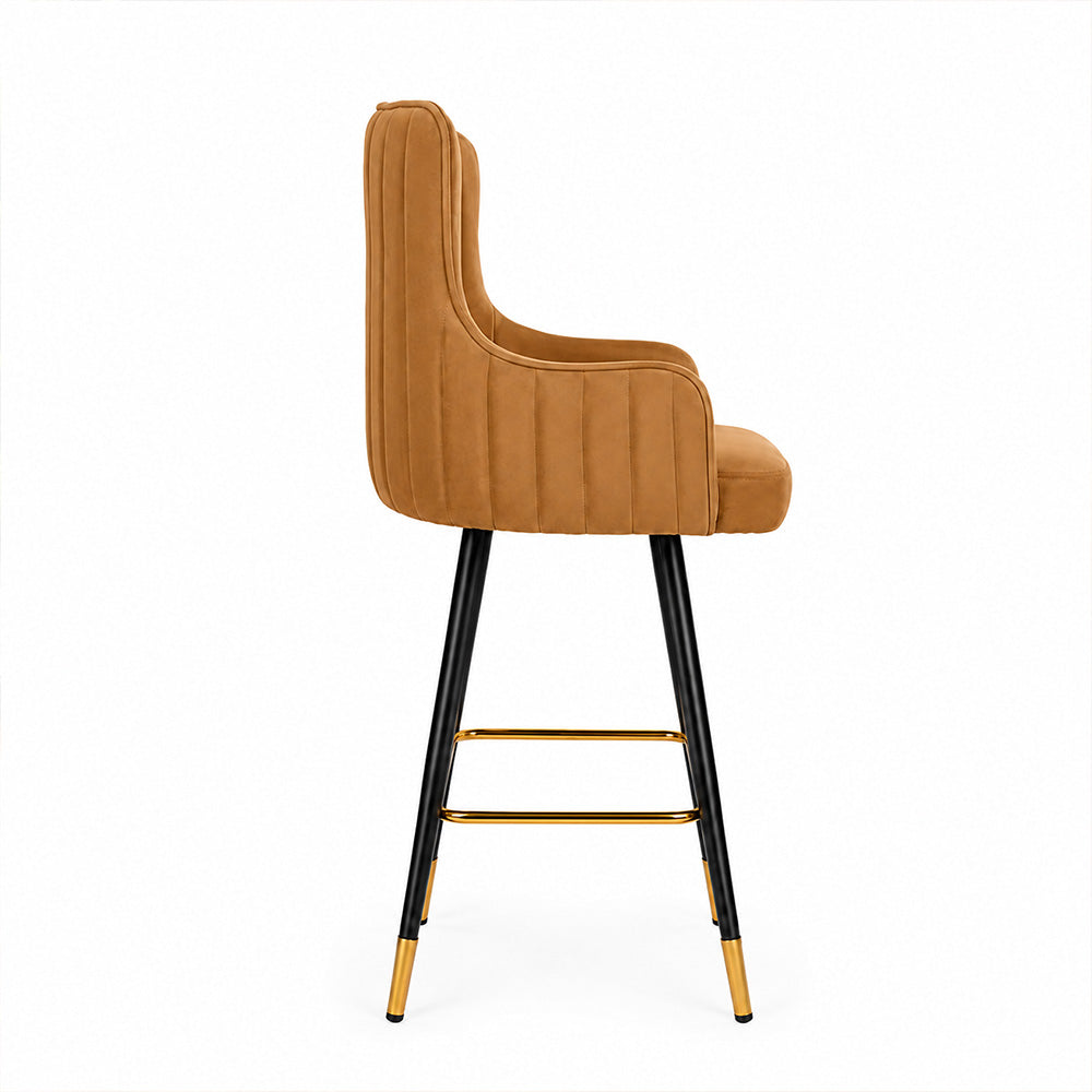 Nolen Brown Upholstered Bar Stool