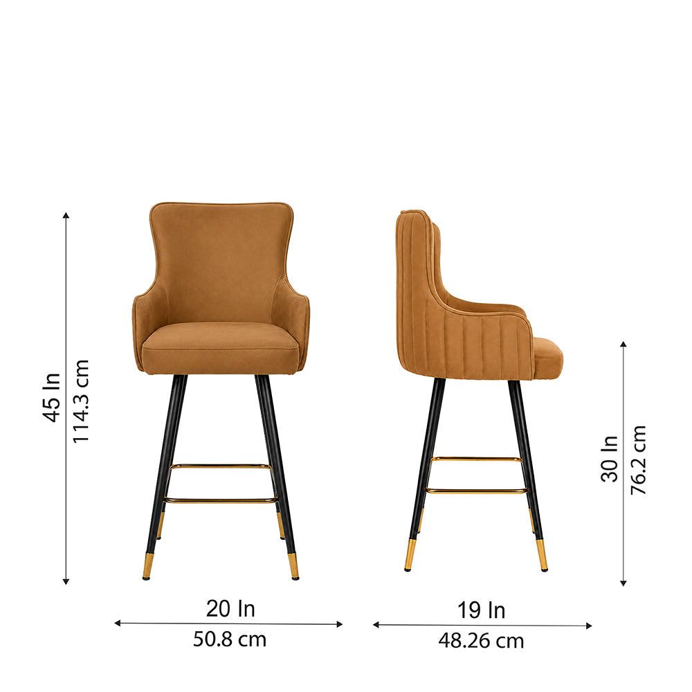 Nolen Brown Upholstered Bar Stool