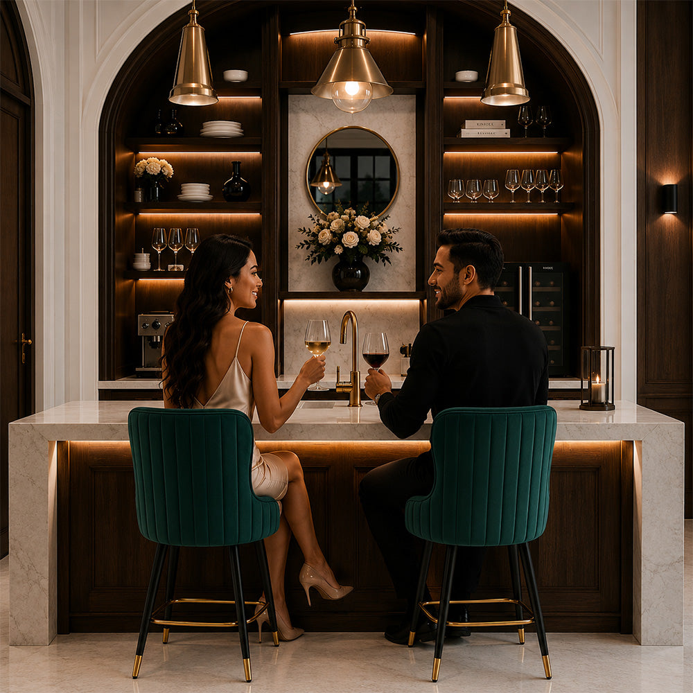 Nolen Green Upholstered Bar Stool