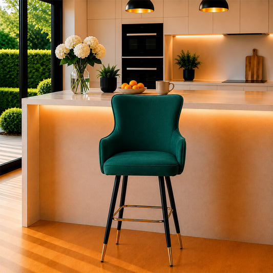 Nolen Green Upholstered Bar Stool