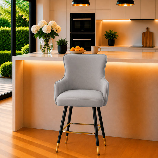 Nolen Grey Upholstered Bar Stool