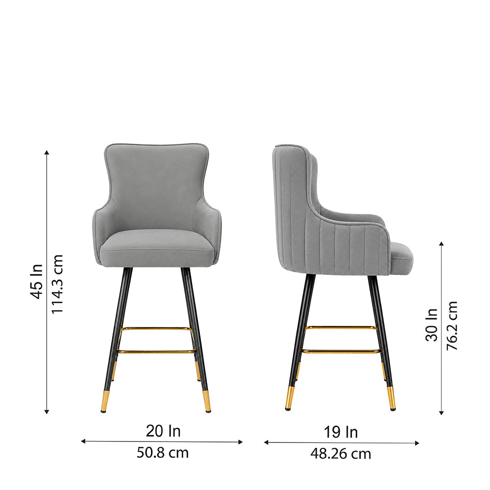 Nolen Grey Upholstered Bar Stool