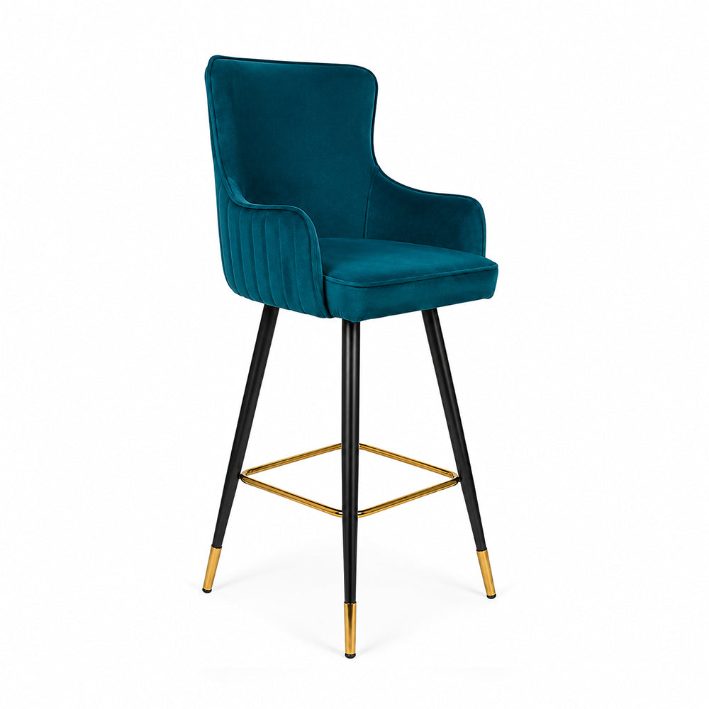 Nolen Teal Upholstered Bar Stool