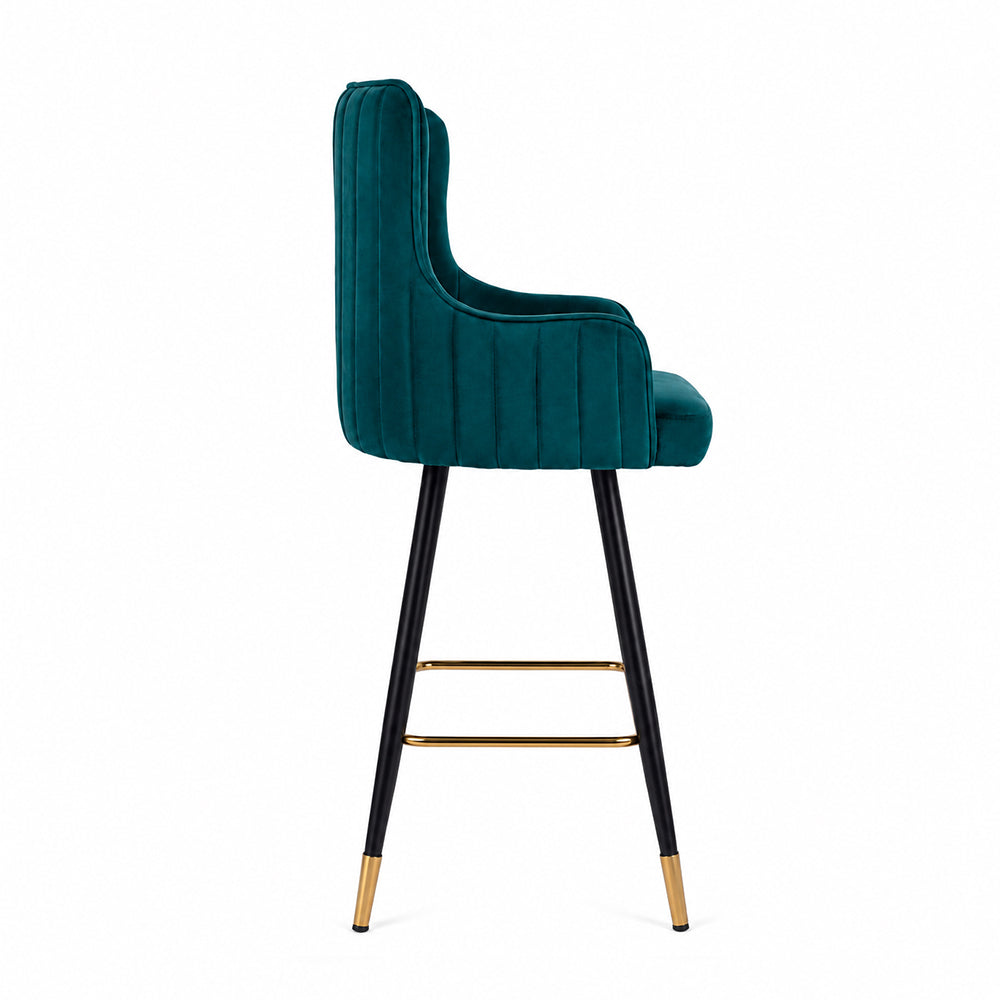 Nolen Teal Upholstered Bar Stool