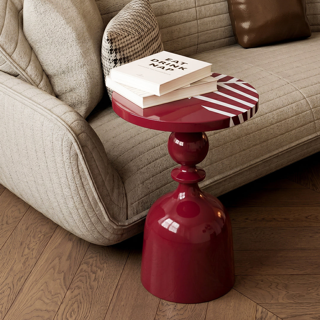 Orion Ember Luxe Iron Pedestal Accent Table