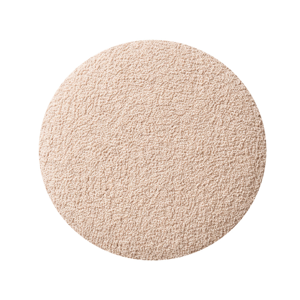 Premium Bouclé Beige Ottoman - Gold Legs
