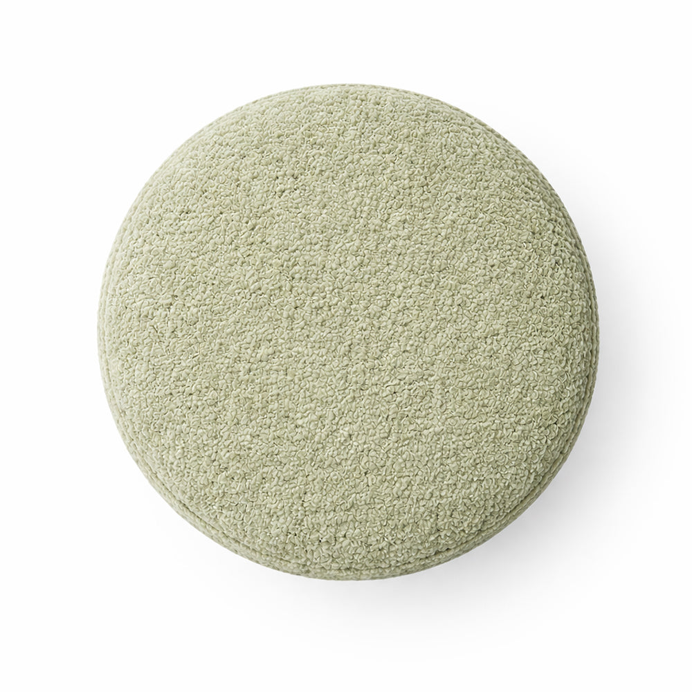 Premium Bouclé Sage Ottoman - Black Legs