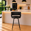 Presley Black Braided Faux Leather Bar Stool