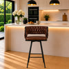 Presley Brown Braided Faux Leather Bar Stool
