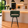 Presley Green Braided Faux Leather Bar Stool