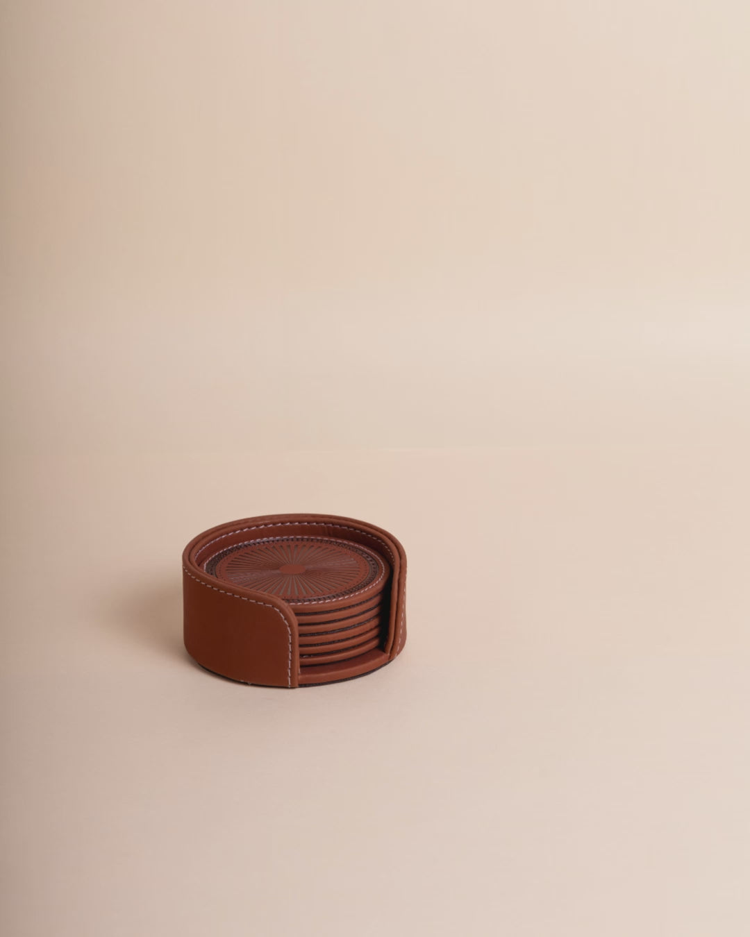 Sepia Homes | Aura Leather Coaster Set – Stylish Surface Protection