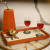 Raffiné Leather & Brass Tray – Sepia & Beige