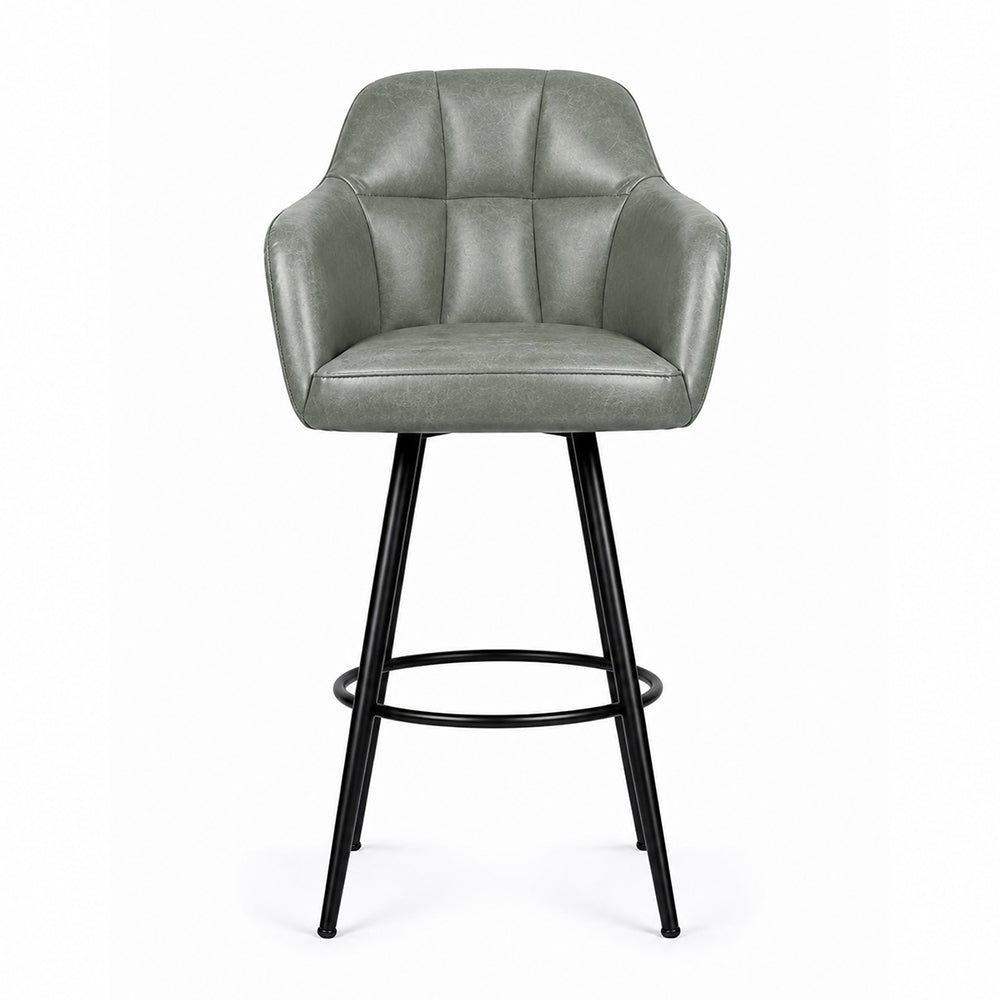 Sage Faux Leather Tufted Bar Stool
