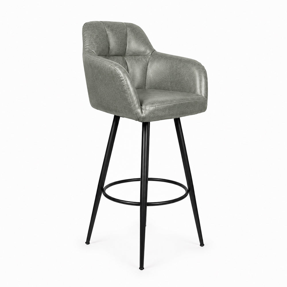 Sage Faux Leather Tufted Bar Stool