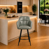 Sage Faux Leather Tufted Bar Stool