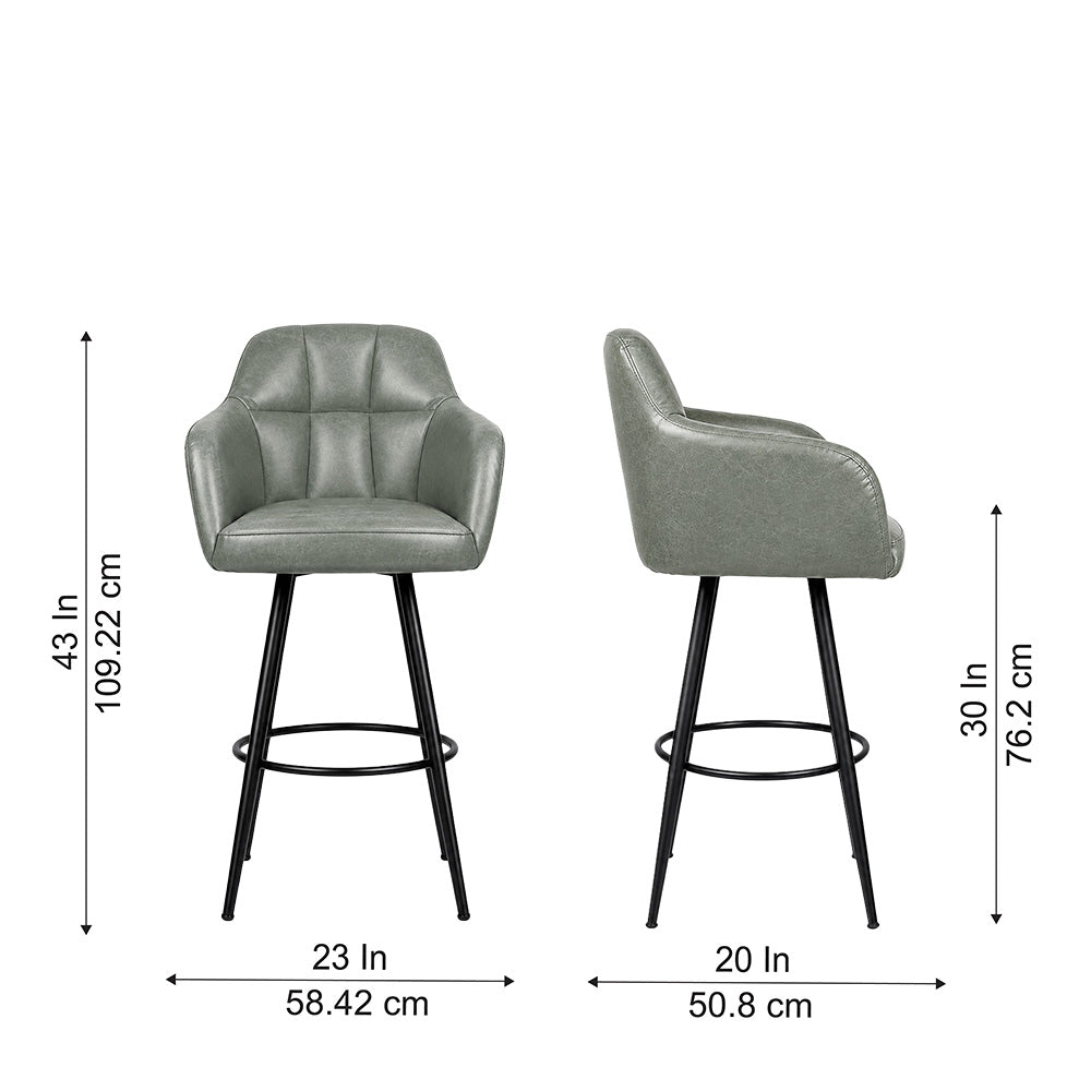 Sage Faux Leather Tufted Bar Stool