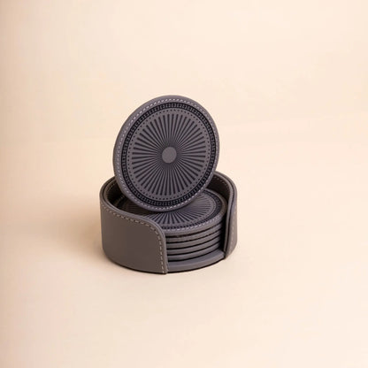 Sepia Homes | Aura Leather Coaster Set – Stylish Surface Protection - Sepia Homes