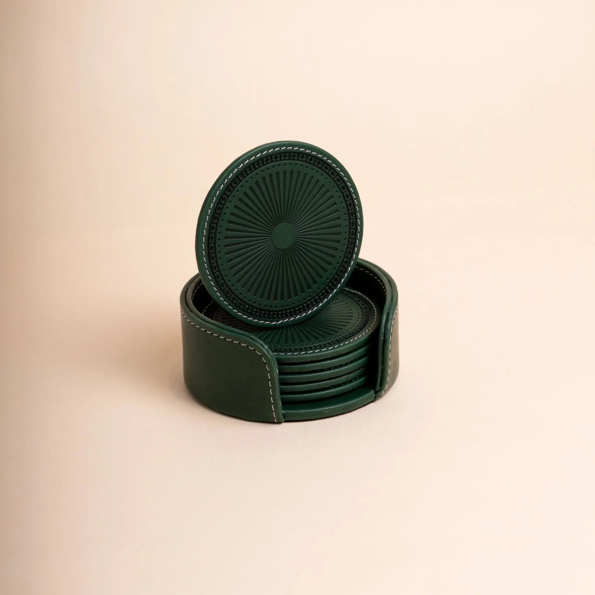 Sepia Homes | Aura Leather Coaster Set – Stylish Surface Protection - Sepia Homes