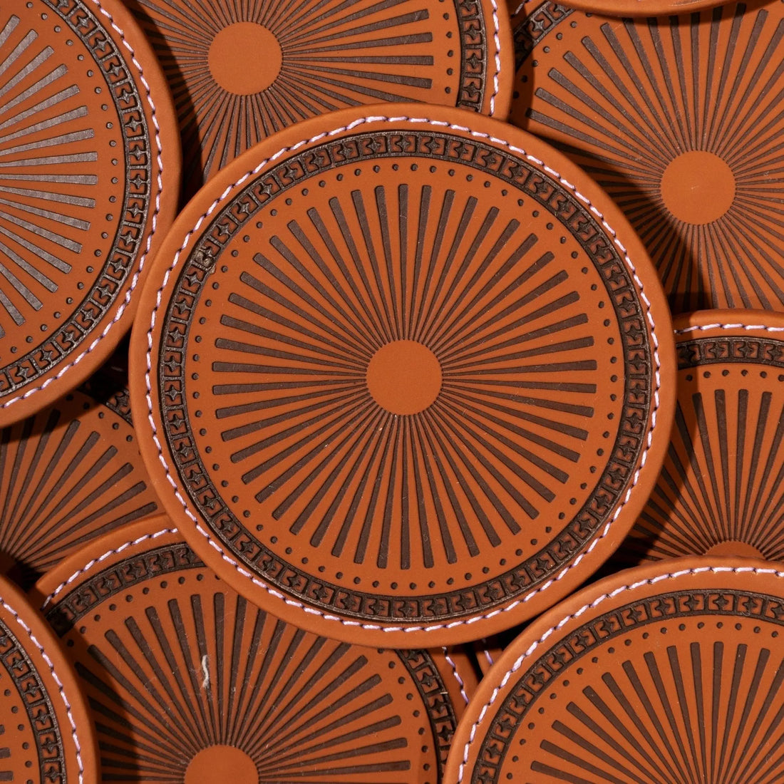 Sepia Homes | Aura Leather Coaster Set – Stylish Surface Protection - Sepia Homes